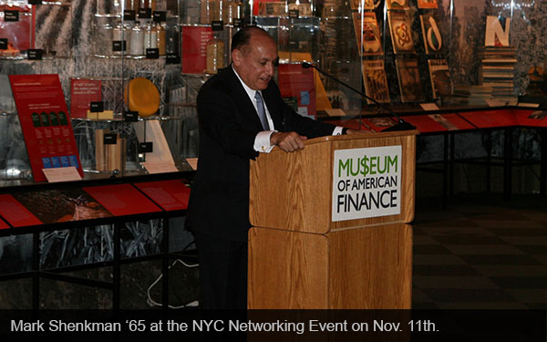 Mark Shenkman ’65 speaks at NYC Event on Nov. 11th